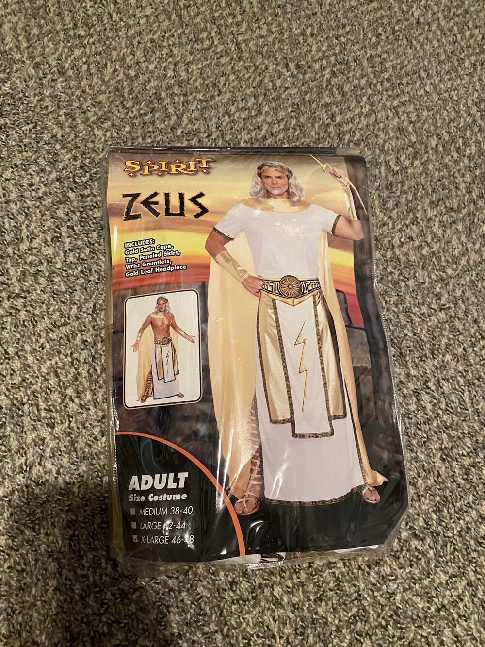 Spirit Halloween Zeus Costume Adult X-Large God Greek Mythology